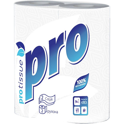 Полотенца бумажные PROtissue, 15м, 2 слоя, 2 рул, 100% целлюлоза - 2