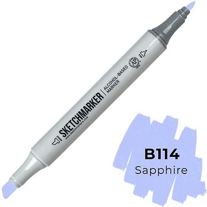 Маркер перманентный двусторонний "Sketchmarker", B114 сапфир