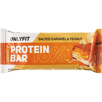 Батончик "OnlyFit", 50 гр, солёная карамель и арахис