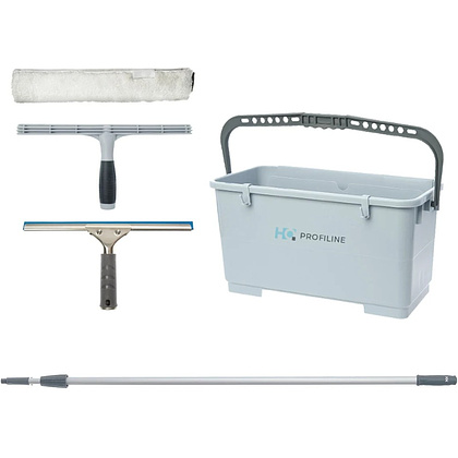 Набор HQ Profiline Expert (шубка 35 см, склиз 35 см, держатель 35 см, ручка телеск. 245 см, ведро для мытья окон 22 л) 