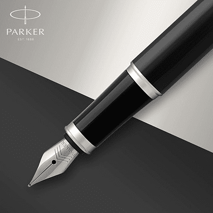 Ручка перьевая Parker "IM Black Lacquer CT", M, металлическая, подарочная упаковка, черный, патрон черный - 8