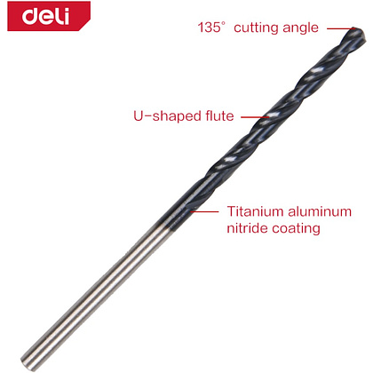 Сверло по металлу Deli RS EDH-MHZ045-E4, 4.5 мм, DIN 338, HSS-TiN - 3