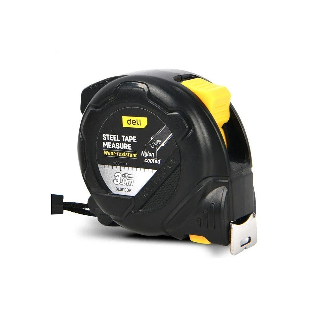 Рулетка Deli YS EDL9003P, 3 м х 16 мм, желтый, черный