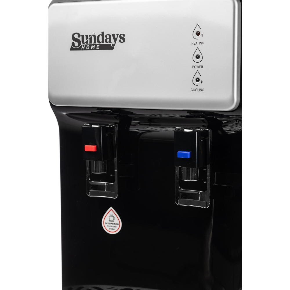 Кулер со шкафчиком Sundays "SL-805LB", серебристый, черный - 5