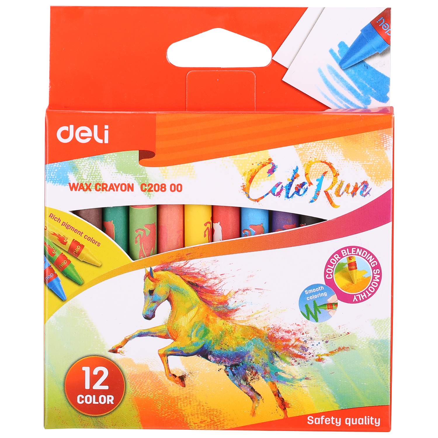 Мелки восковые Deli "ColorRun"