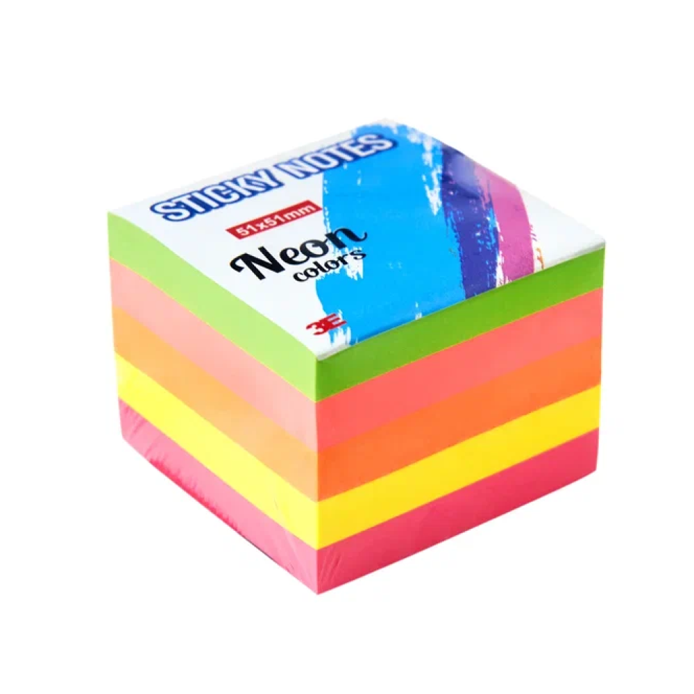 Бумага для заметок на клейкой основе "3E",  51x51 мм