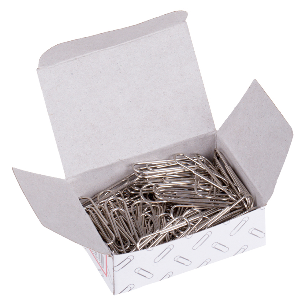 Скрепки никелевые "OfficeSpace", 28 мм, 100 штук, серебристый - 2