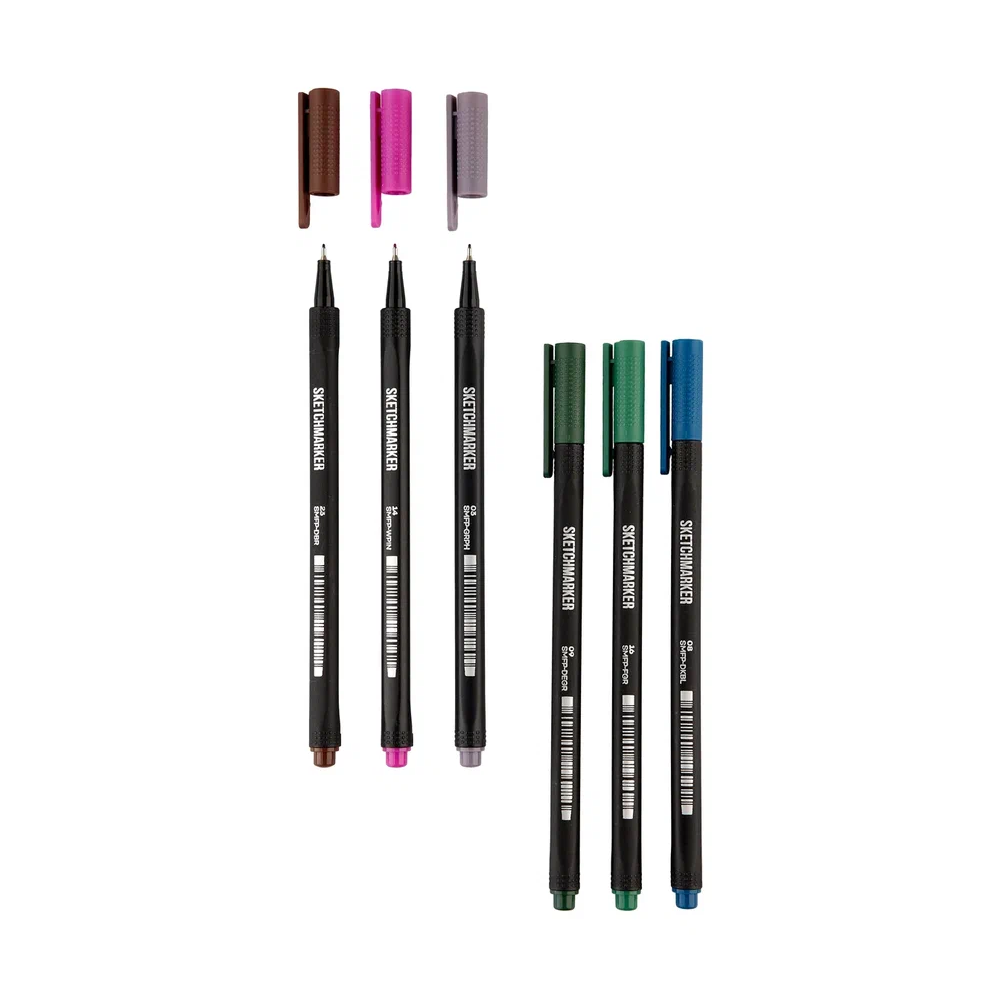Ручка капиллярная "Sketchmarker Artist fine pen Intense", 6 шт. - 6