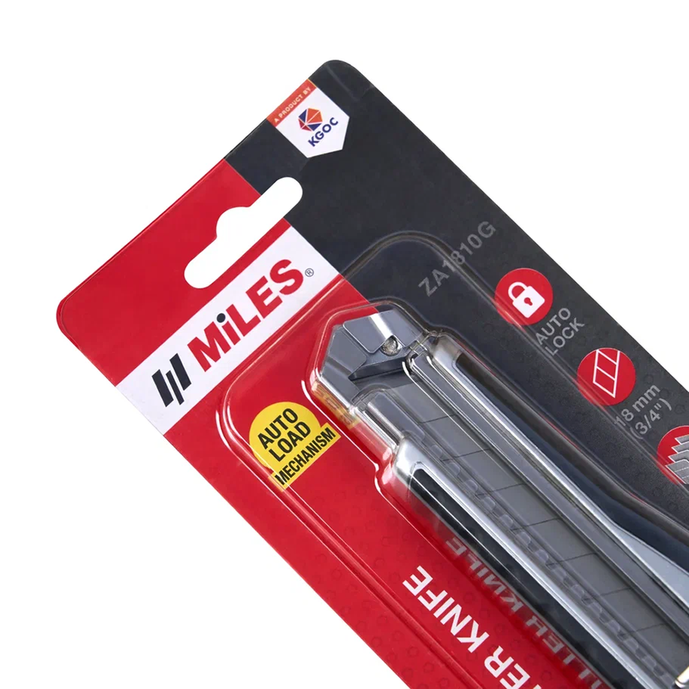 Нож строительный "Kangaro Miles ZA1810G", 18 мм, усиленный - 2