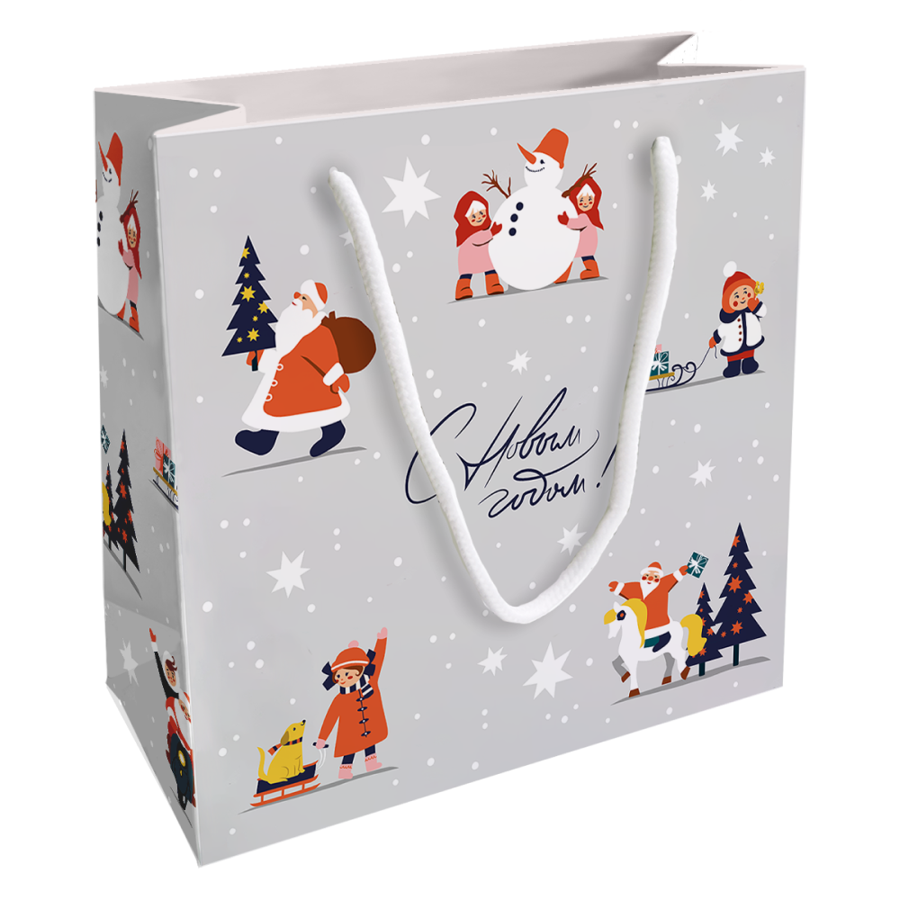 Пакет бумажный подарочный "Childhood", 20х20х8 см