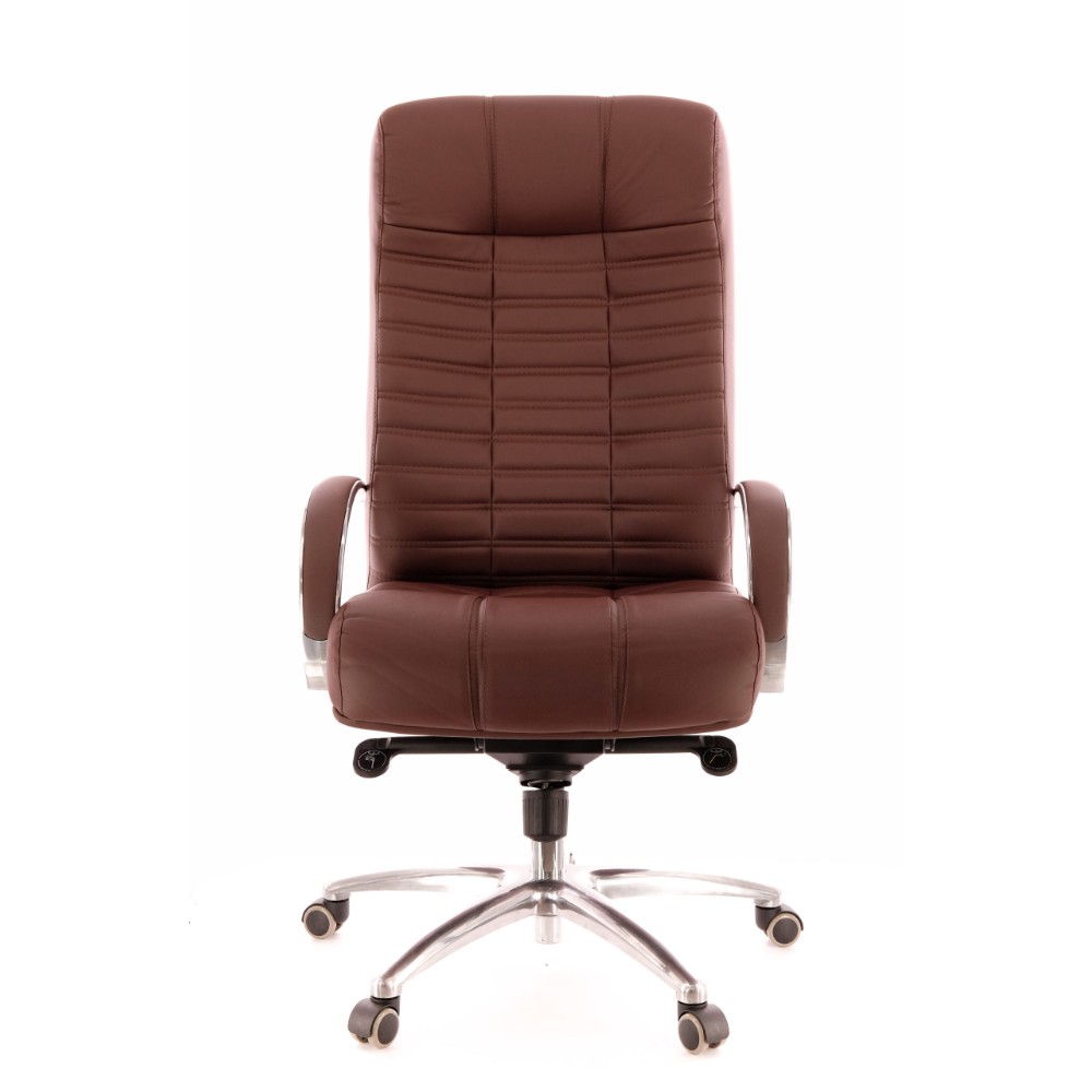 Кресло для руководителя Everprof "Atlant AL", натуральная кожа, металл, коричневый - 2