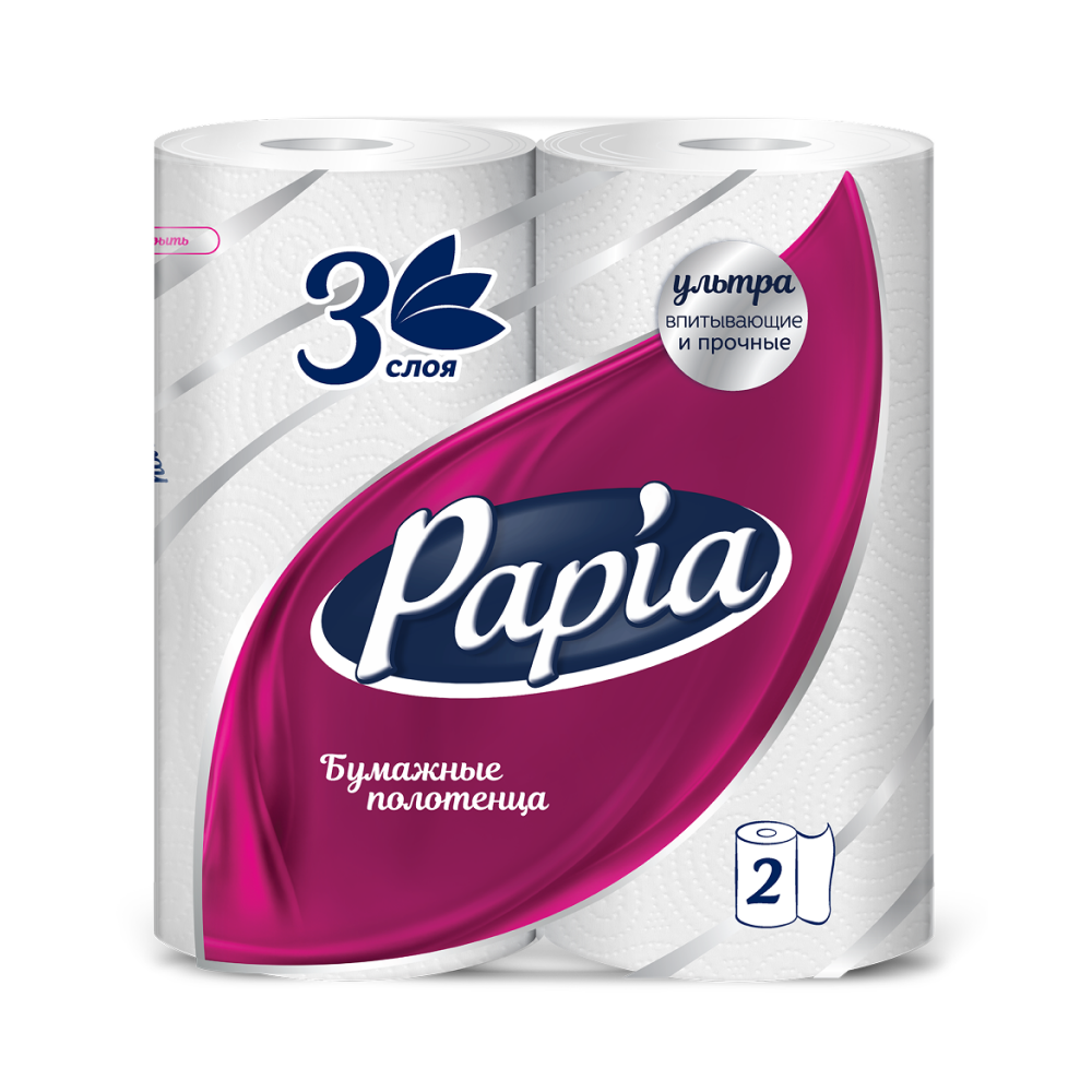 Бумажные полотенца Papia в рулонах, 10,8 м, 3 слоя