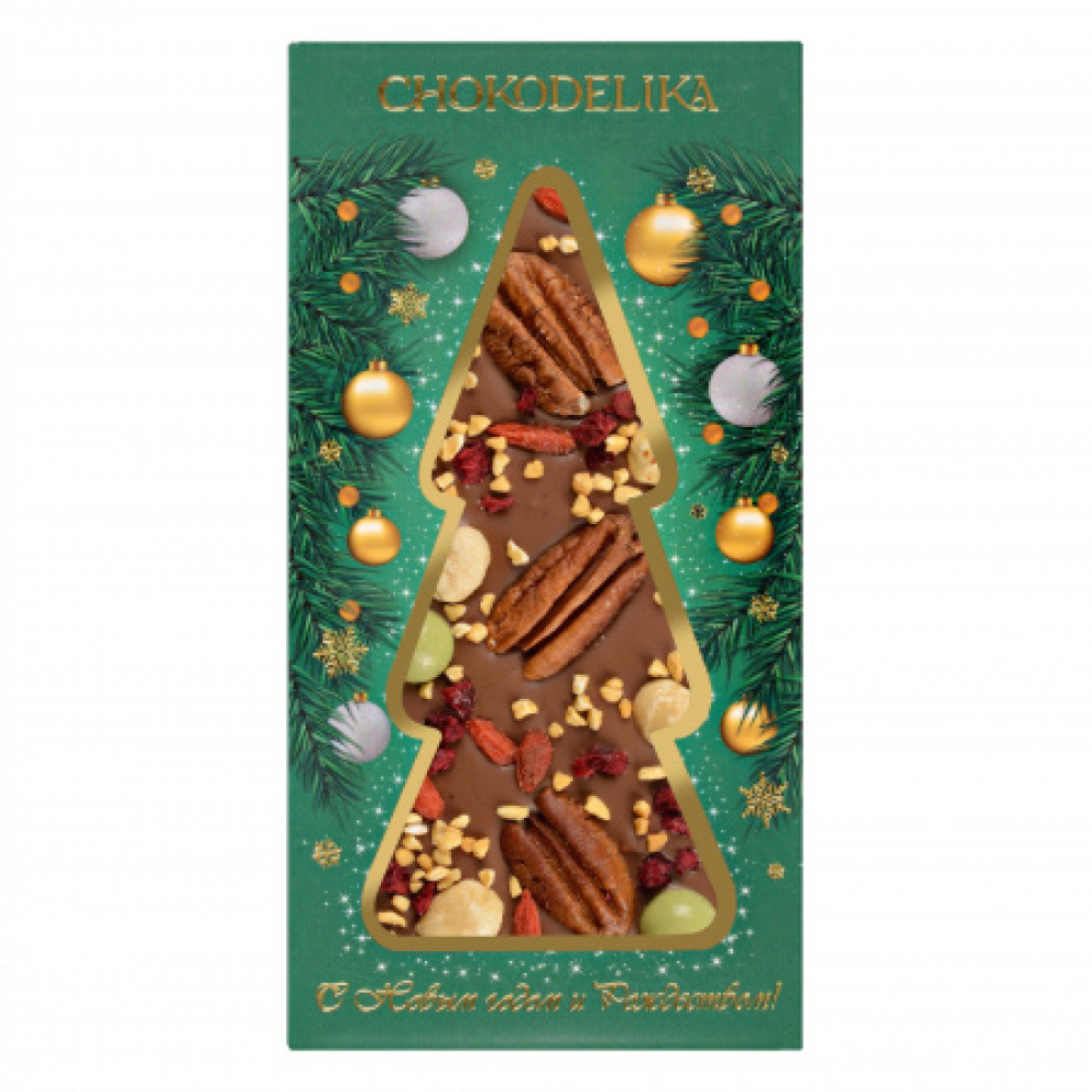 Шоколад молочный "Пекан, вишня, фундук"