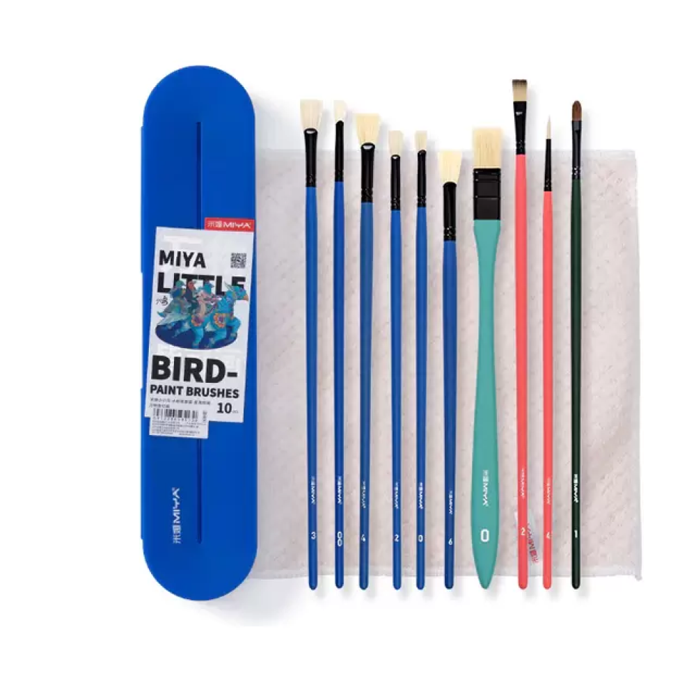 Набор кистей Himi "Miya Little Bird", микс, 10 шт, голубой