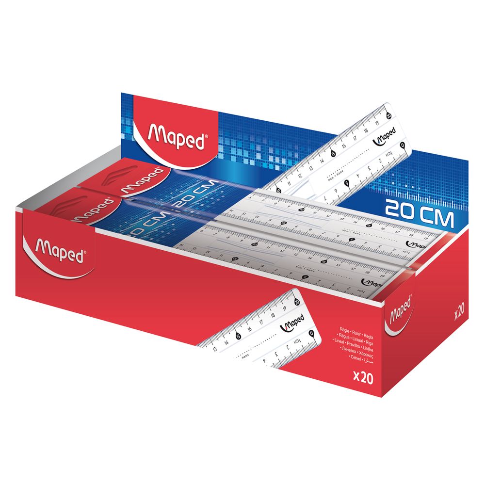 Линейка Maped "Кристалл", 20 см, с держателем, прозрачный - 2