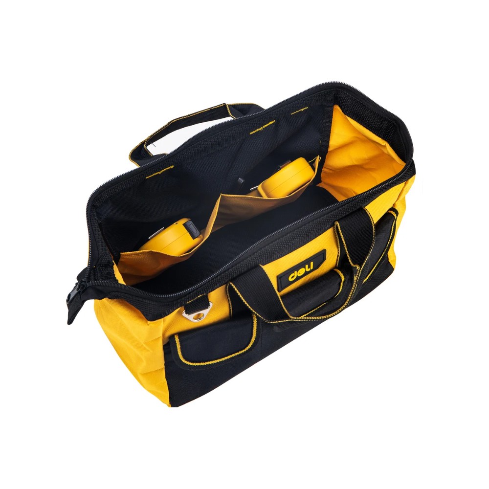Сумка для инструментов Deli YS EDL430013, 310х170х220 мм, ткань Oxford, черный, желтый - 3