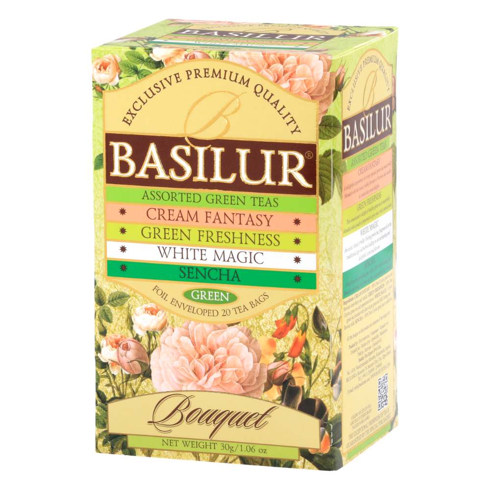 Чай Basilur "Букет", 25 пакетиков x 1.5 гр, зеленый, ассорти