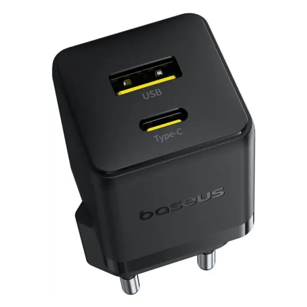Сетевое зарядное устройство Baseus "Palm", Fast Charger, C+U, 30W, EU, Cluster Black