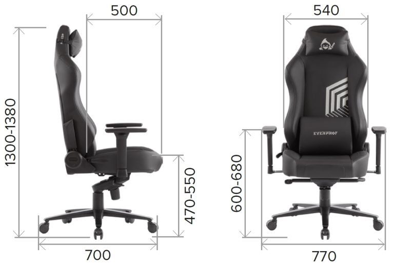 Кресло игровое EVERPROF Hanzo экокожа, черный, крестов. металл - 17