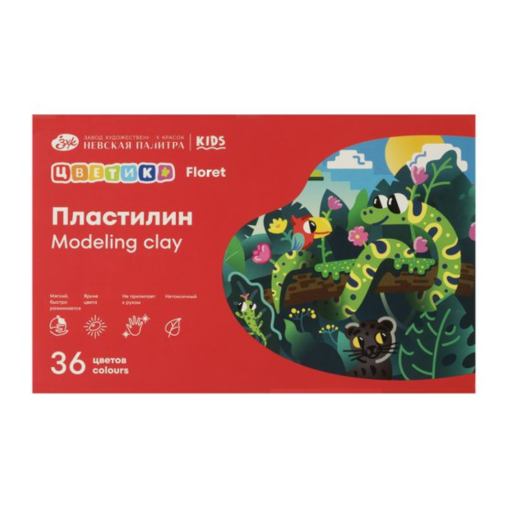 Пастилин "Цветик", 36 цветов