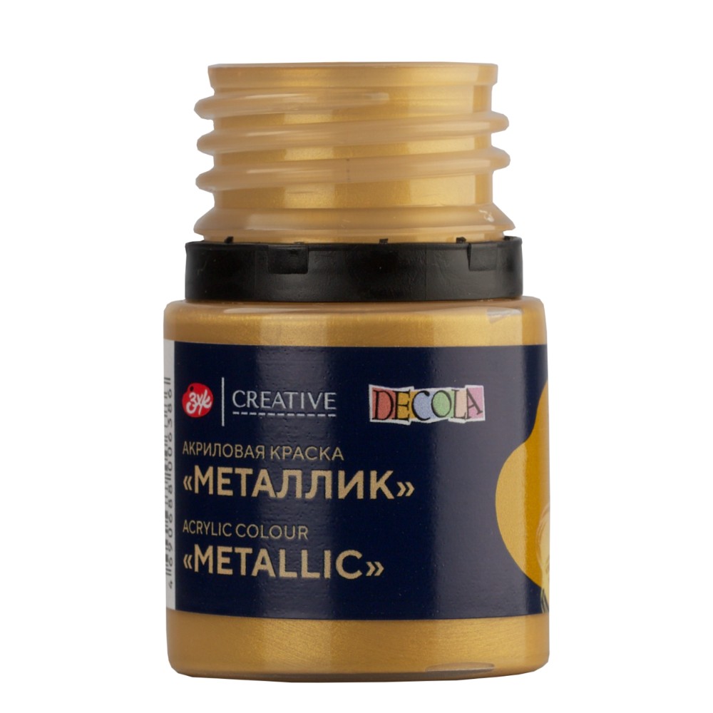 Краска акриловая металлик "Декола", 973 золото майя, 20 мл., банка - 4