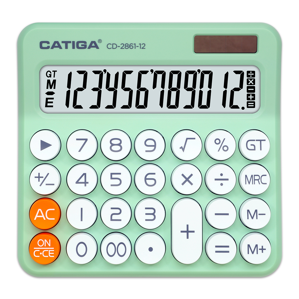 Калькулятор настольный CD-2861-12 Catiga, 12-разрядный, пластик, светло-зеленый