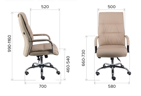 Кресло для руководителя Everprof "Bond", экокожа, хром, черный - 4