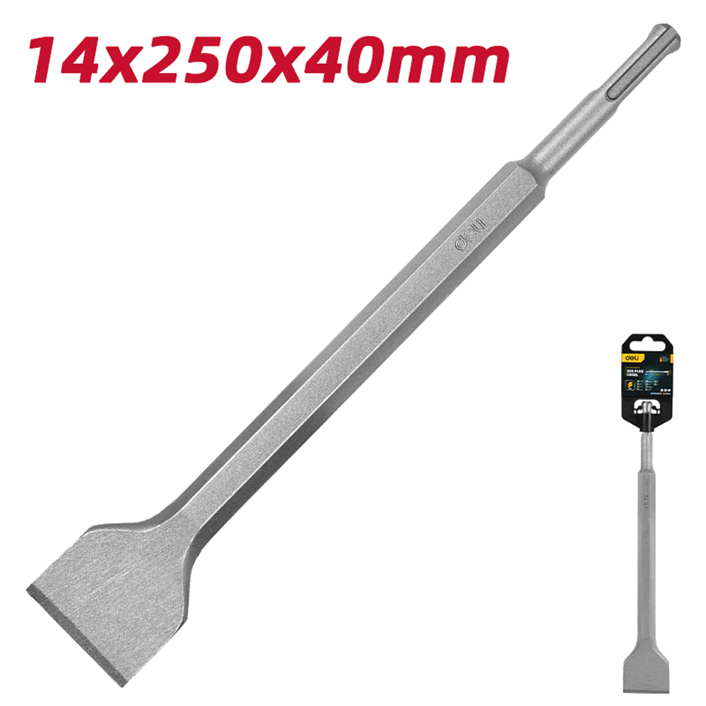 Зубило лопаточное Deli YS EDH-YBZ40250-E1, для перфоратора, 14 x 250 x 40 мм, SDS-PLUS - 4
