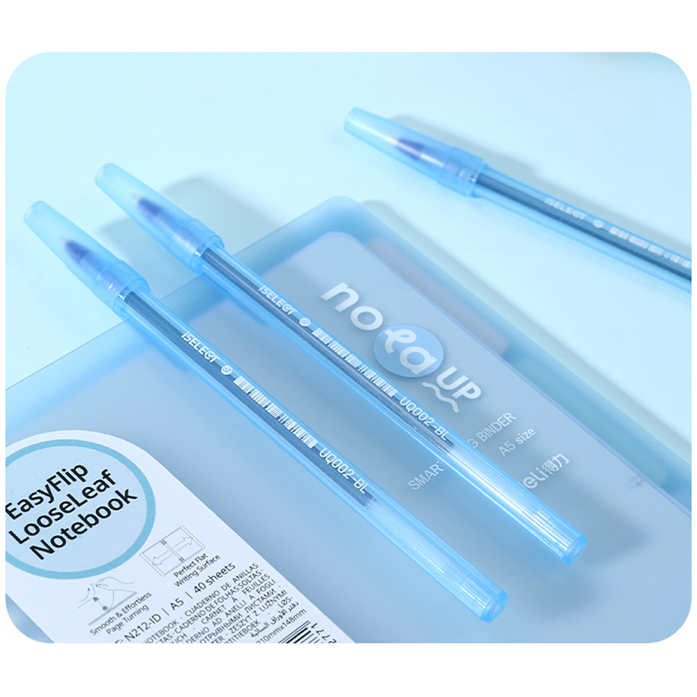 Ручка шариковая "iSelect", 0.7 мм., пластик, прозрачный синий, стерж. синий - 4