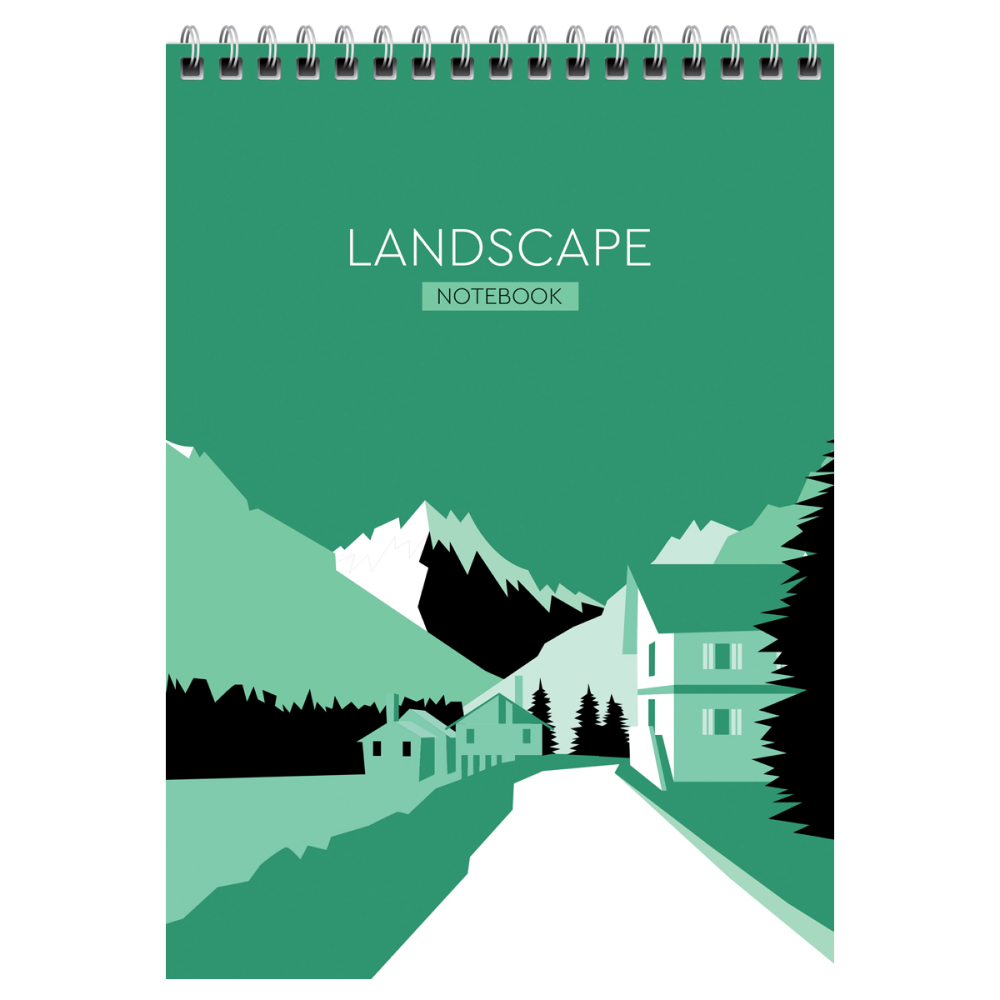 Блокнот "Landscape", А5, 80 листов, клетка, ассорти  - 4