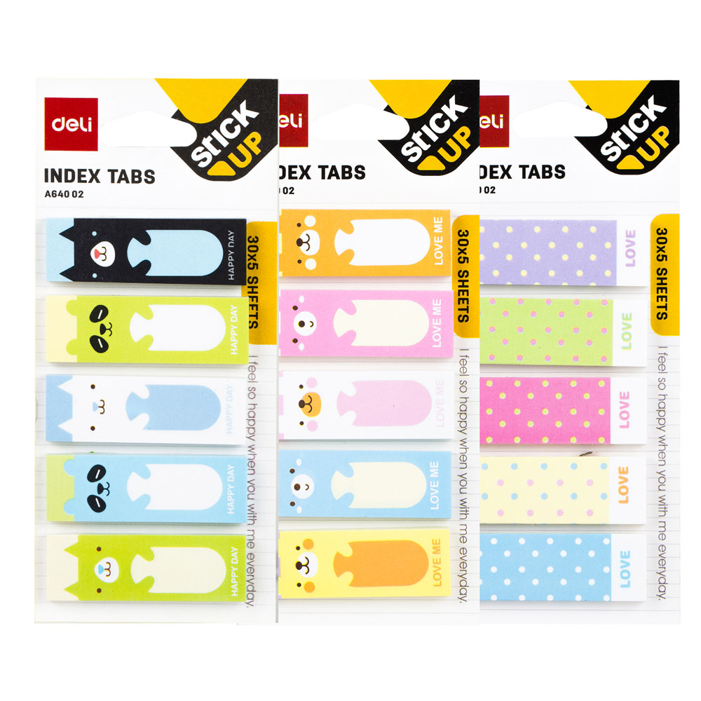 Закладки бумажные "Deli" с печатью