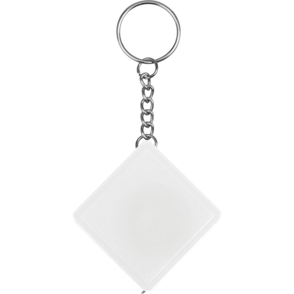 Брелок-рулетка "Дюйм", белый, серебристый  - 2