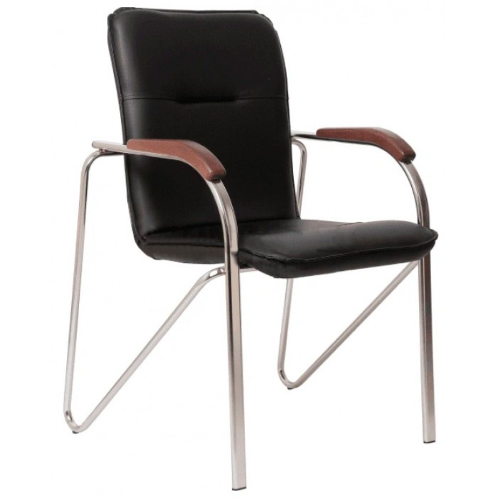 Стул для посетителей MRD "Samba Chrome", деревянные подлокотники