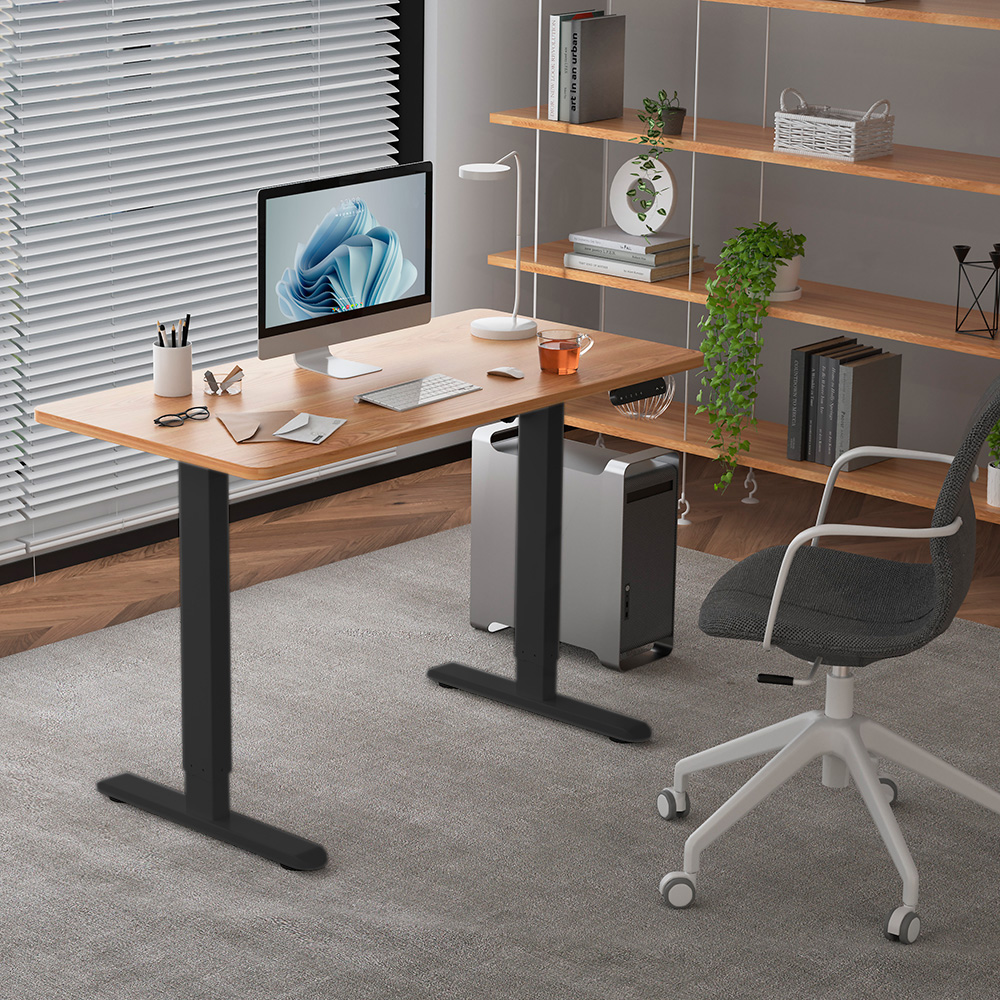 Стол с электроприводом WellDesk Prime 1300x675х18 черный/дуб санта-фе винтаж (9191461+9178196) - 3