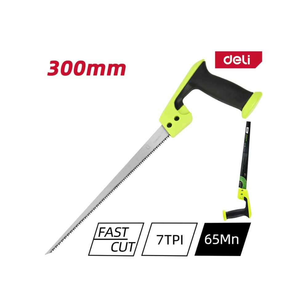 Пила-нож садовая Deli GS EDL580652, 300 мм, 7TPI, черный, зеленый - 2