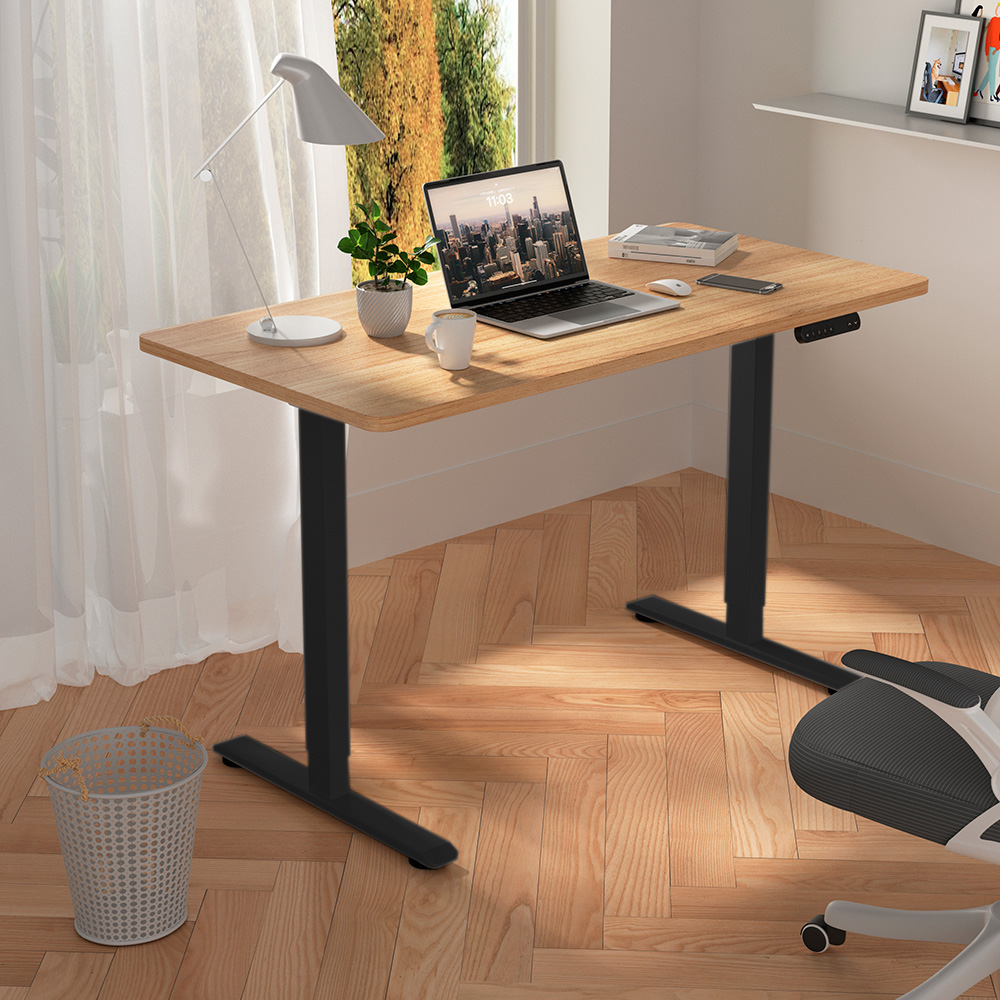 Стол с электроприводом WellDesk Prime 1300x675х18 черный/дуб термо черно-коричневый (9191461+9178193) - 4