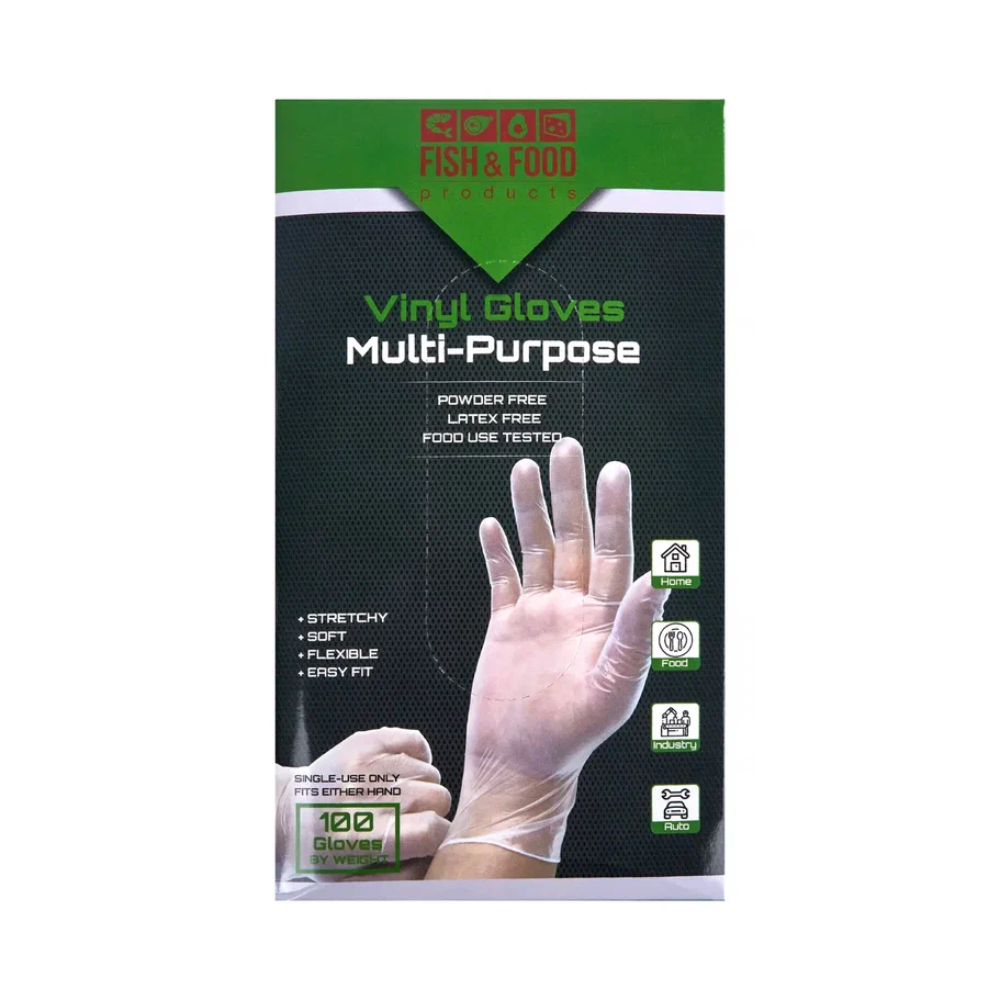 Перчатки виниловые одноразовые, 100 шт/упак, прозрачный