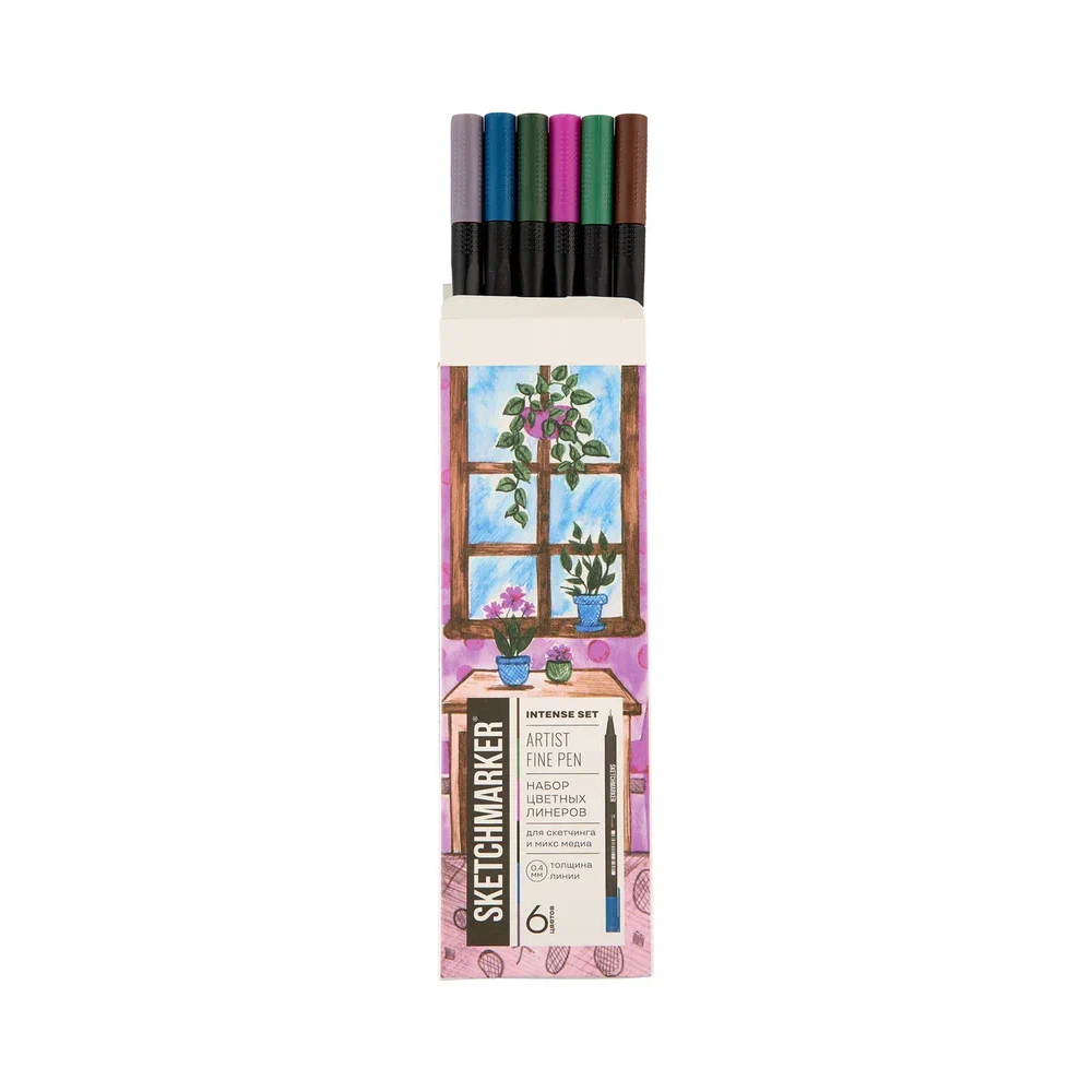 Ручка капиллярная "Sketchmarker Artist fine pen Intense", 6 шт. - 8