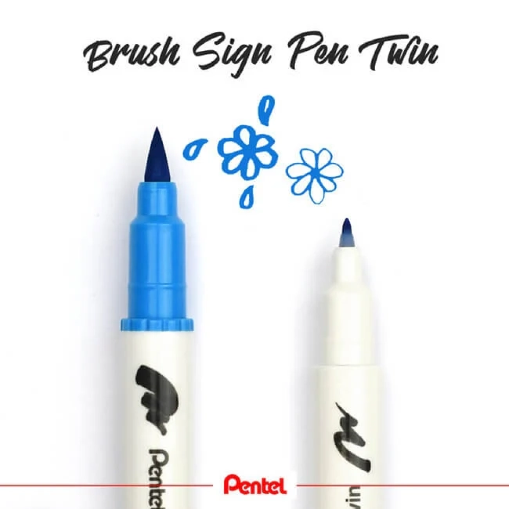 Маркер-кисть "Brush Sign pen twin", 6 шт - 4