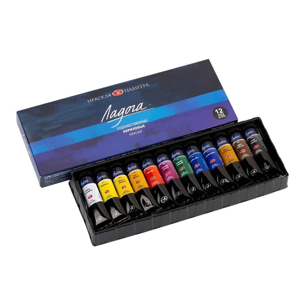 Краски акриловые "Ладога", 12 цветов