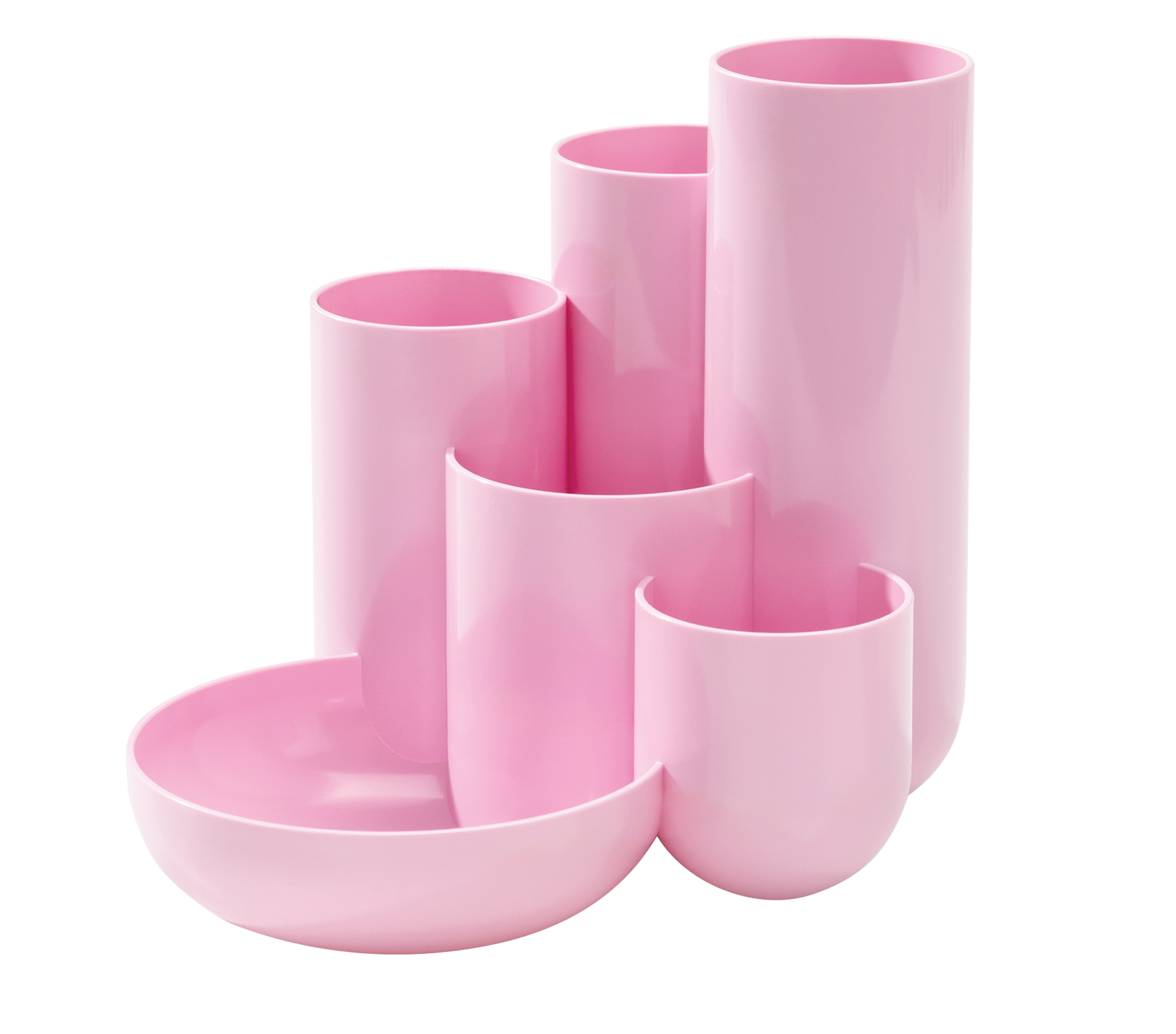 Подставка для канцелярский мелочей "Campus", пластик, розовый пастель