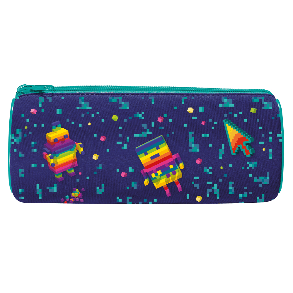 Пенал "Pixel Party",1 отделение, синий