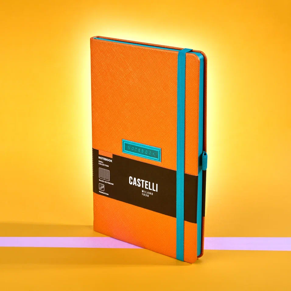 Блокнот "Shell tangerine", А5, 96 листов, оранжевый, срез голубой - 3
