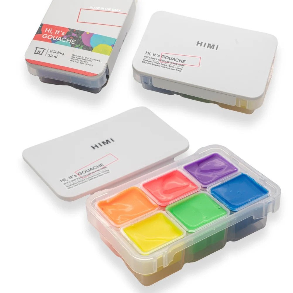 Краски гуашевые "Himi Jelly Cup.Glow in the dark. Bright color"