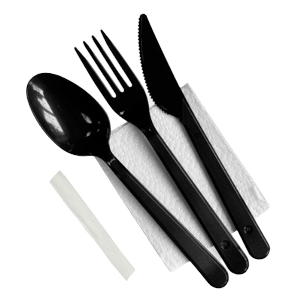 Набор приборов одноразовых (вилка+ложка ст.+нож+салфетка+зубочистка)