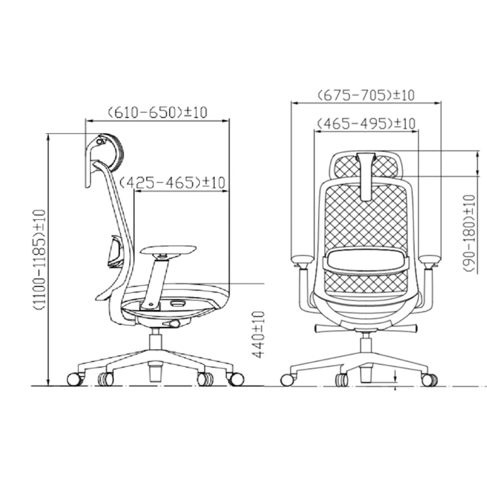 Кресло эргономичное SitZone CH-531A, ткань, пластик, серый - 6