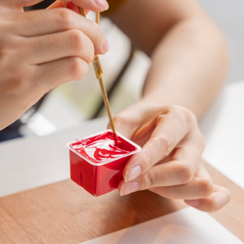 Краски гуашевые "Himi Jelly Cup", чёрный, набор  рефилов 4 шт., 30 мл. - 7