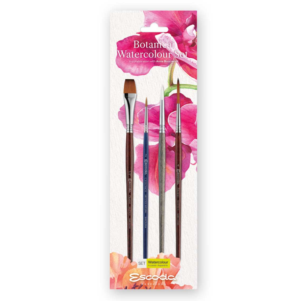 Набор кистей "Escoda. Botanical watercolor set", набор 4 шт