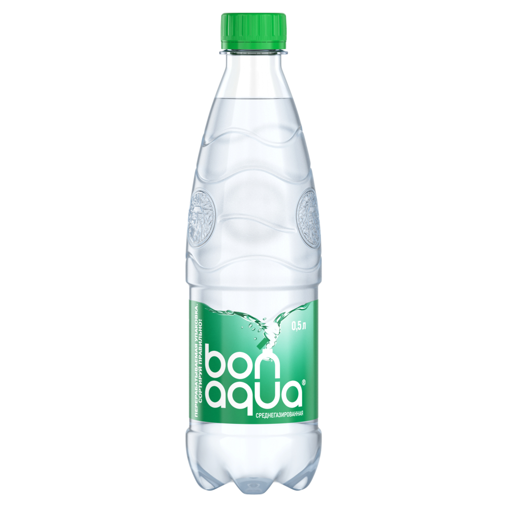 Вода питьевая "Bonaqua", среднегазированная, 0.5 л