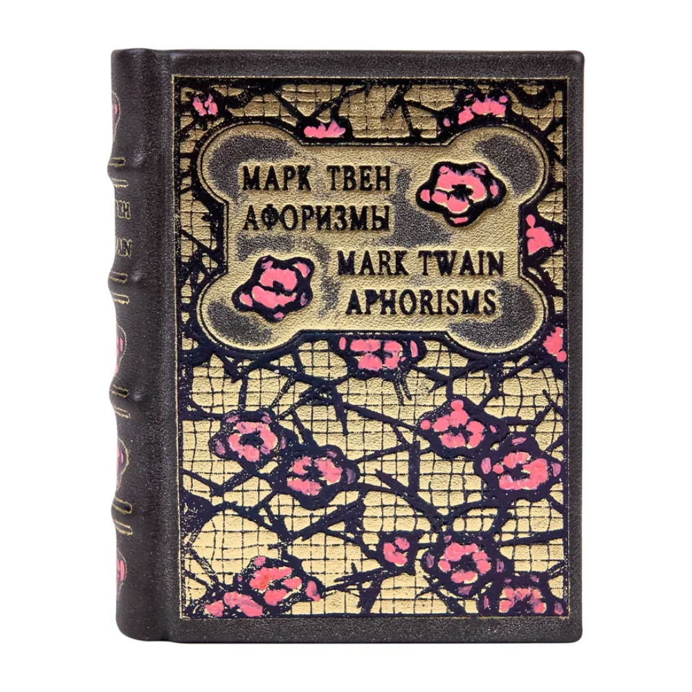 Книга-мини "Афоризмы", Марк Твен, натуральная кожа, 65х90 мм, ассорти